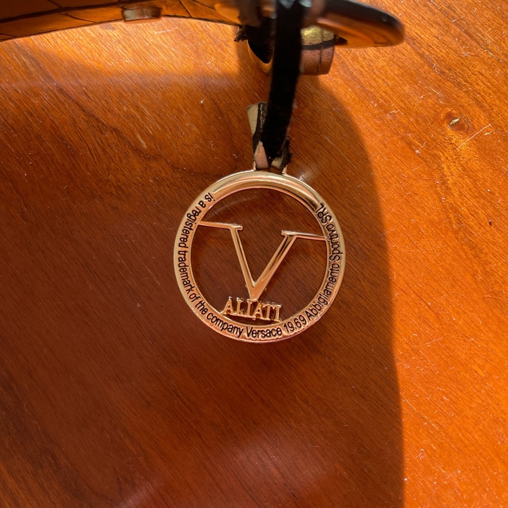 VERSACE V ITALIA gold croc handbag